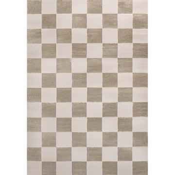 Modern Geometric Checkerboard High-Low Area Rug